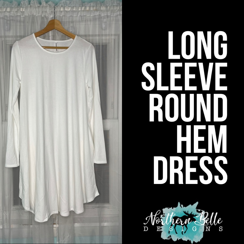 Long Sleeve Round Hem Dress